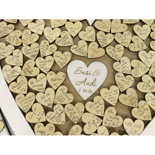 White heart shaped guest book drop box Victoria's Pearls