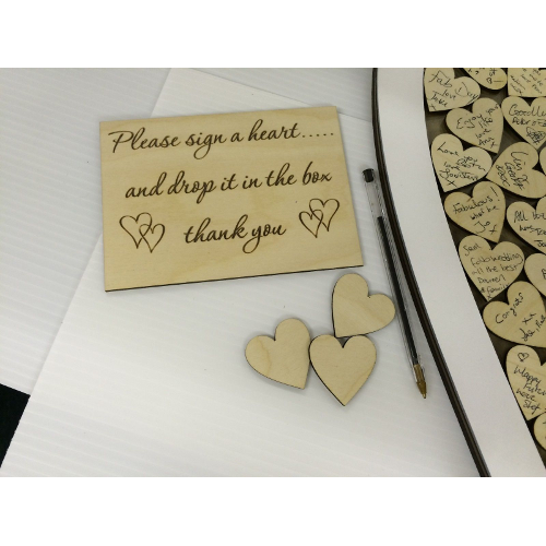 White heart shaped guest book drop box Victoria's Pearls